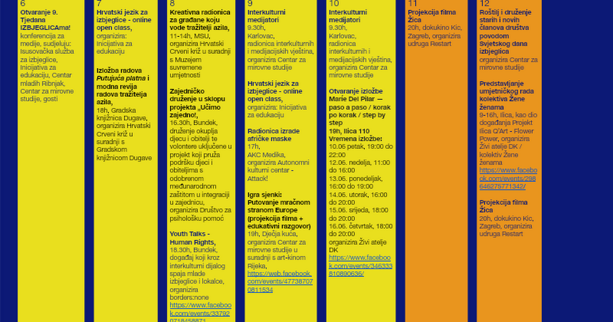 PROGRAM - 9. Tjedni IZBJEGLICAma
